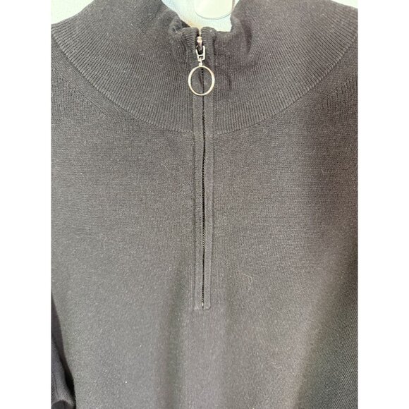 Ava & Viv Womens Sweater Dress 2X Black Quarter Zip Mock Neck Effortless Relaxed - Picture 6 of 14